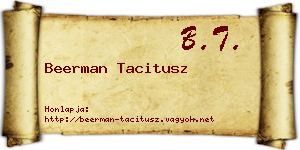Beerman Tacitusz névjegykártya